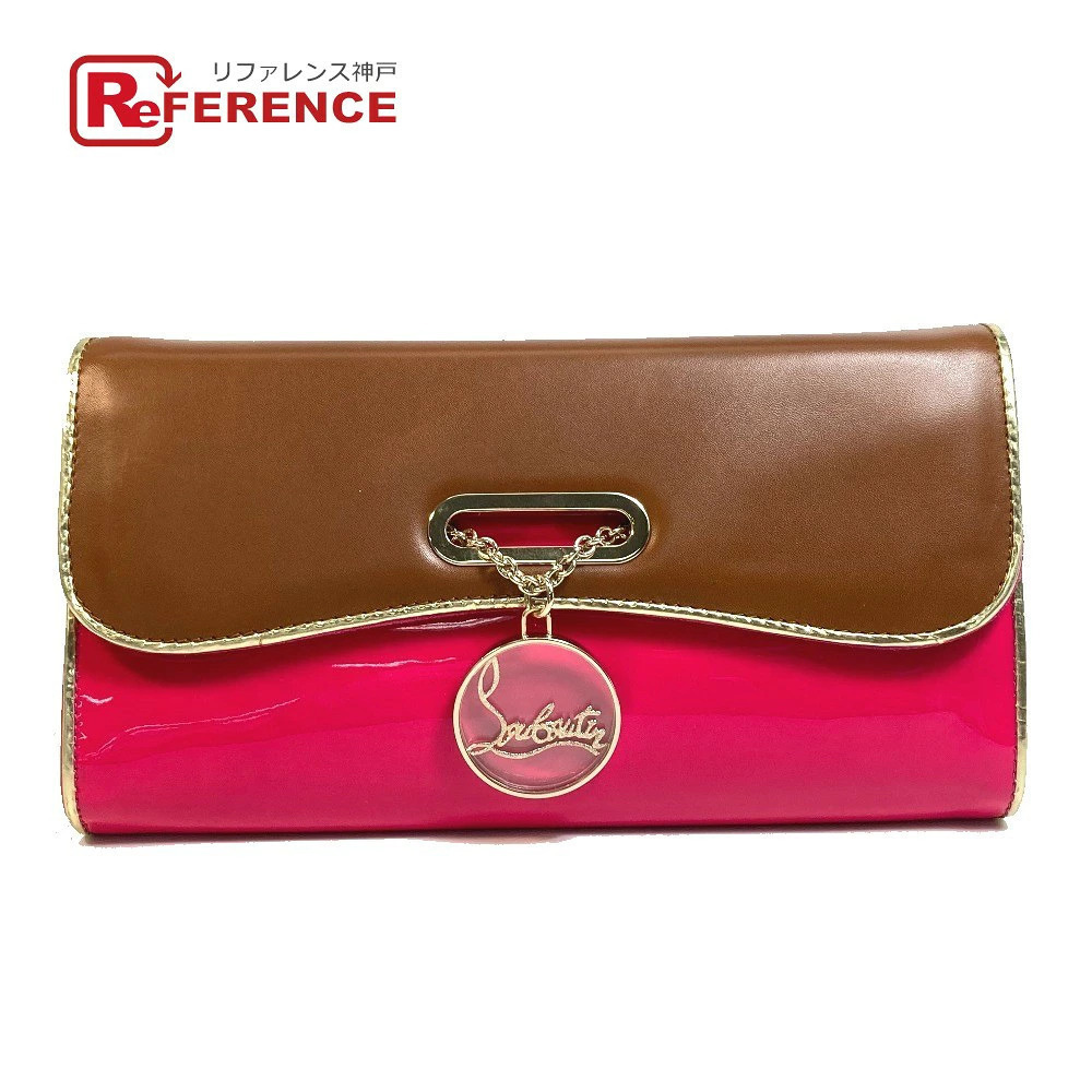 Christian Louboutin Bicolor Riviera Bag Handbag Clutch Calfskin Patent Vernis